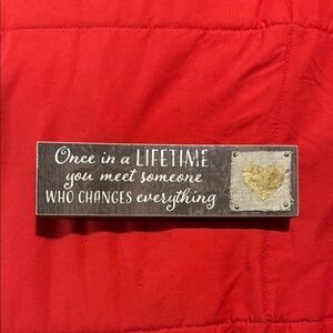 Inspirational Wooden Sign with Gold Heart